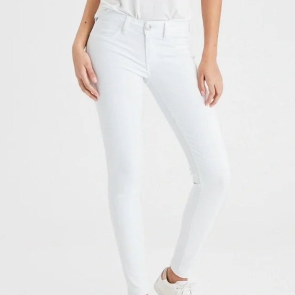 Womens American Eagle Outfitters Skinny Jeans 6 White Denim Pants
